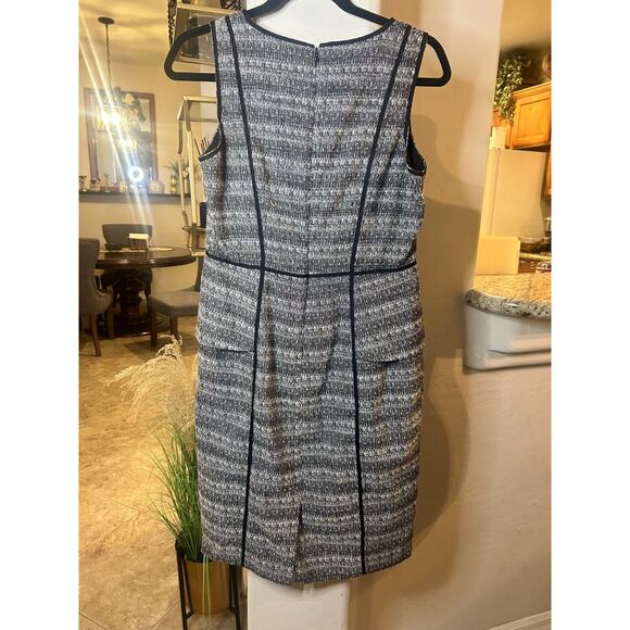 Liz Claiborne Black & White Tweed Sleeveless Dress Size 6 - Picture 6 of 6